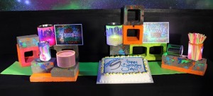 glow-birthday-party-cake-setup